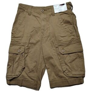 Arizona Jeans Men Size 26 Classic Fit Otter Brown Flex 10" Cargo Shorts  NEW‎